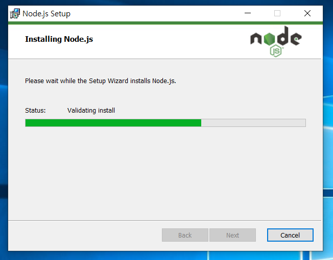 Node. js 설치 중