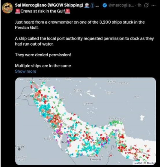 페르시아만 호르무즈 해협 봉쇄와 3,200척 고립 사건의 실체와 인도적 위기