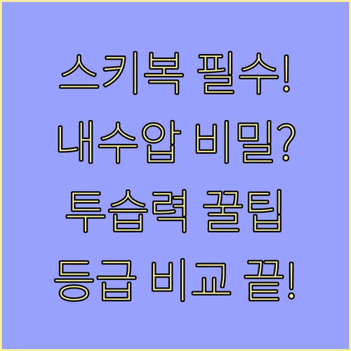 스키복 선택 핵심 내수압과 투습력 등..
