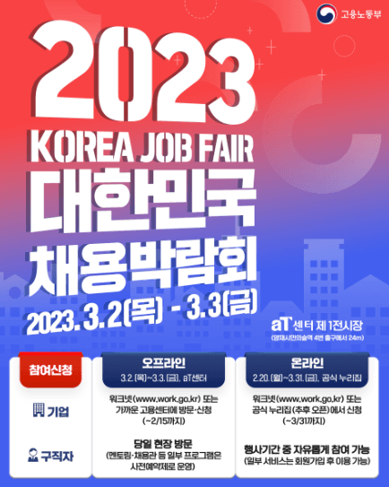 2023 대한민국 채용박람회 포스터