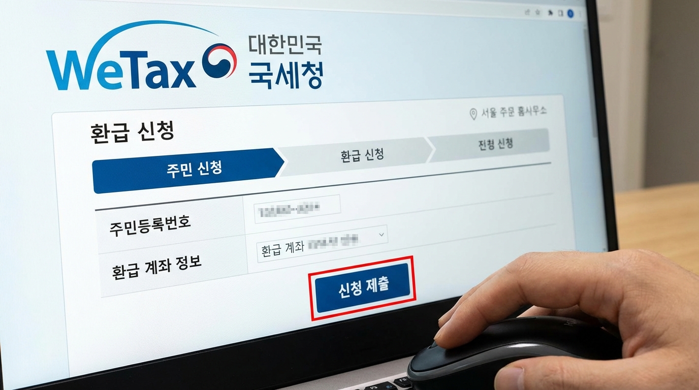 위택스 온라인 자동차세 환급 절차 이미지
