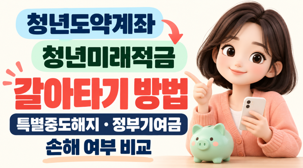 청년도약계좌 청년미래적금 갈아타기 방법 총정리｜특별중도해지&middot;정부기여금&middot;5년 vs 3년&middot;손해 여부 비교