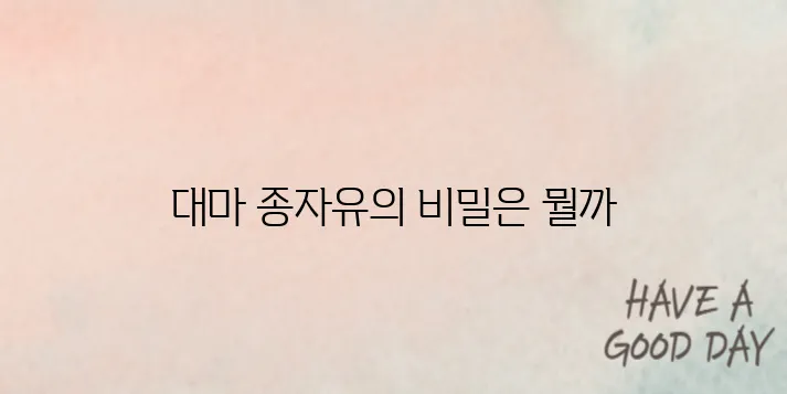 대마 종자유 효과의 특별함