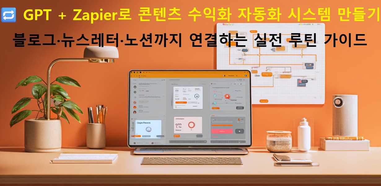GPT와 Zapier로 수익형 자동화 루틴을 설명하는 대표 이미지