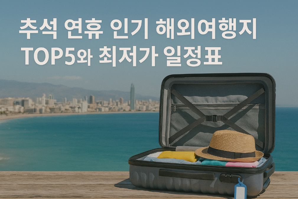 추석 연휴 인기 해외여행지 TOP5와 최저가 일정표