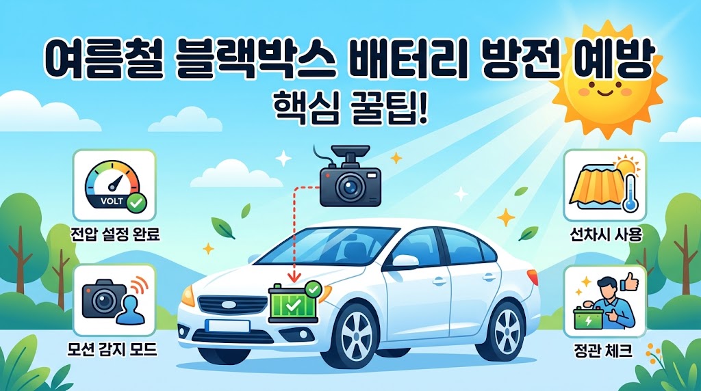 여름철 블랙박스 배터리 방전 예방, 썸네일,