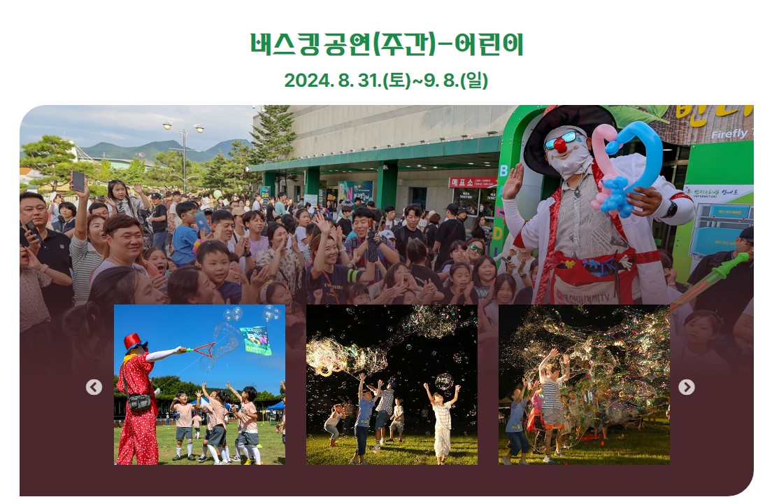 무주 반딧불 축제 낙화놀이, 불꽃놀이, 드론쇼, 라인업, 전체 공연일정