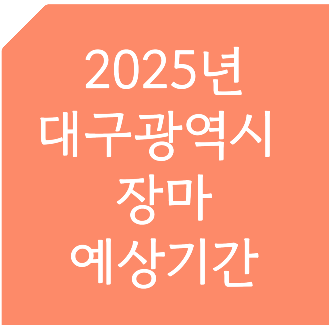 2025년 대구광역시 장마 예상기간 알아보기