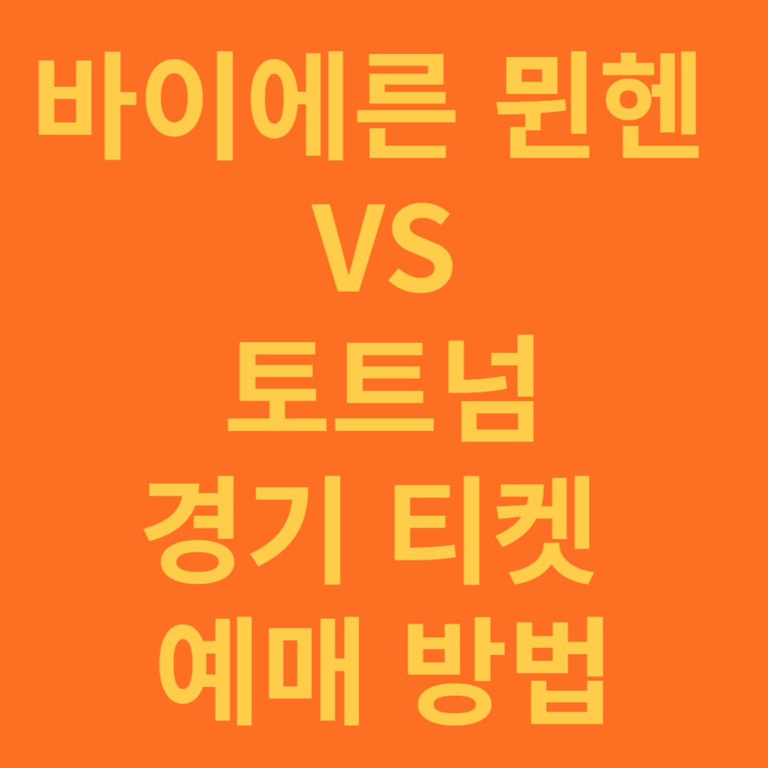 바이에른 뮌헨 vs 토트넘 경기 티켓 예매