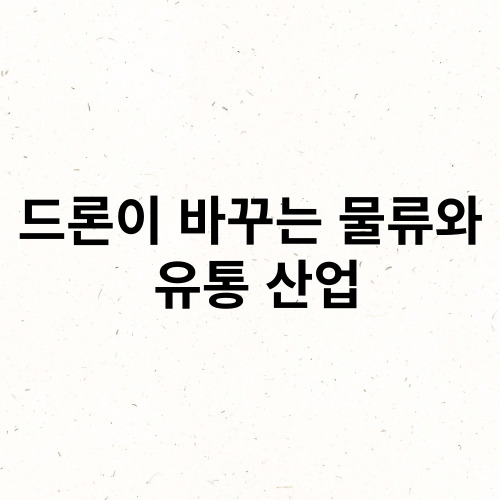 드론이 바꾸는 물류와 유통 산업