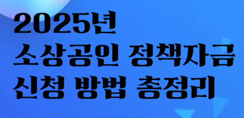 2025년 소상공인 정책자금