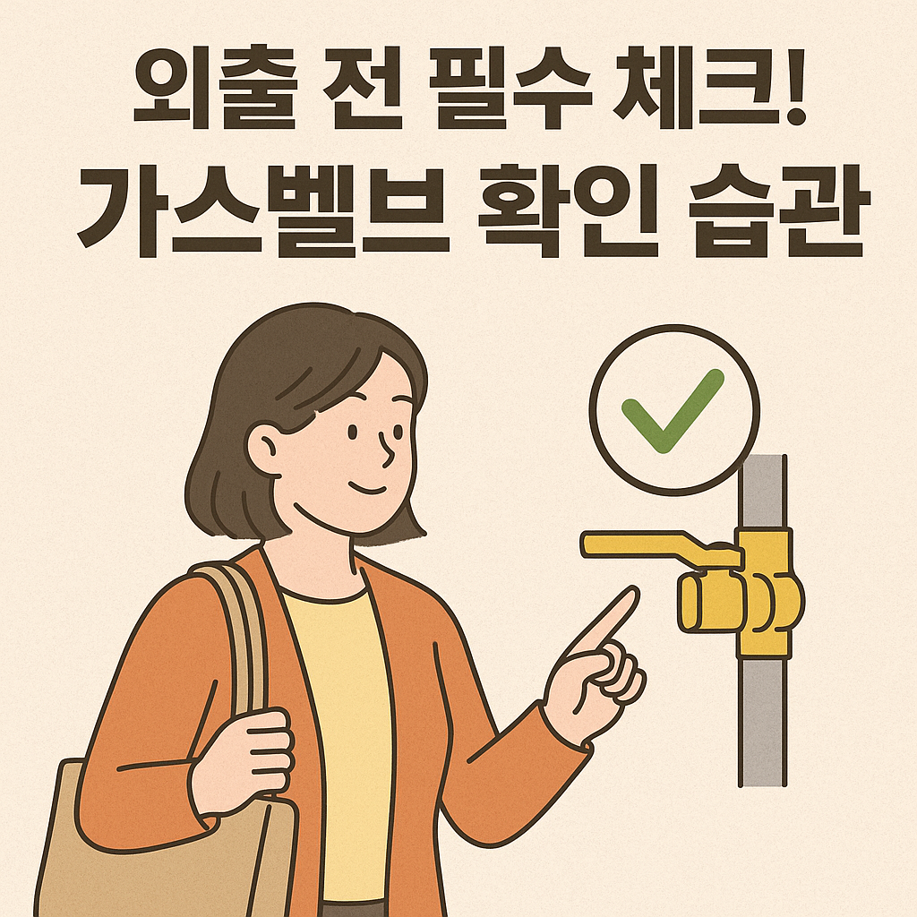 외출 전 필수 체크! 가스벨브 확인 습관