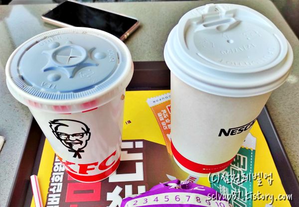 1회 리필 가능한 코크제로와 kfc 아메리카노