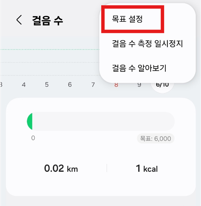 방법 4. 걸음수 목표 설정하기