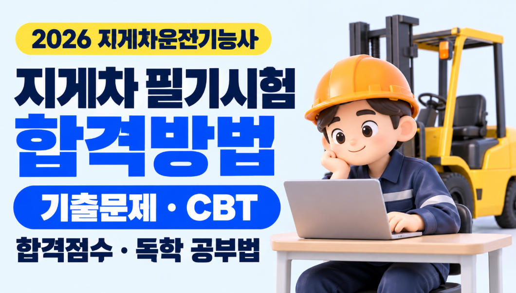 2026 지게차운전기능사 필기시험 합격방법 총정리｜기출문제&middot;CBT 모의고사&middot;합격점수&middot;독학 공부법