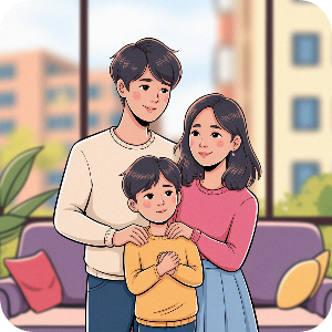 청년 월세 한시 특별지원금 받아 행복해하는 이미지