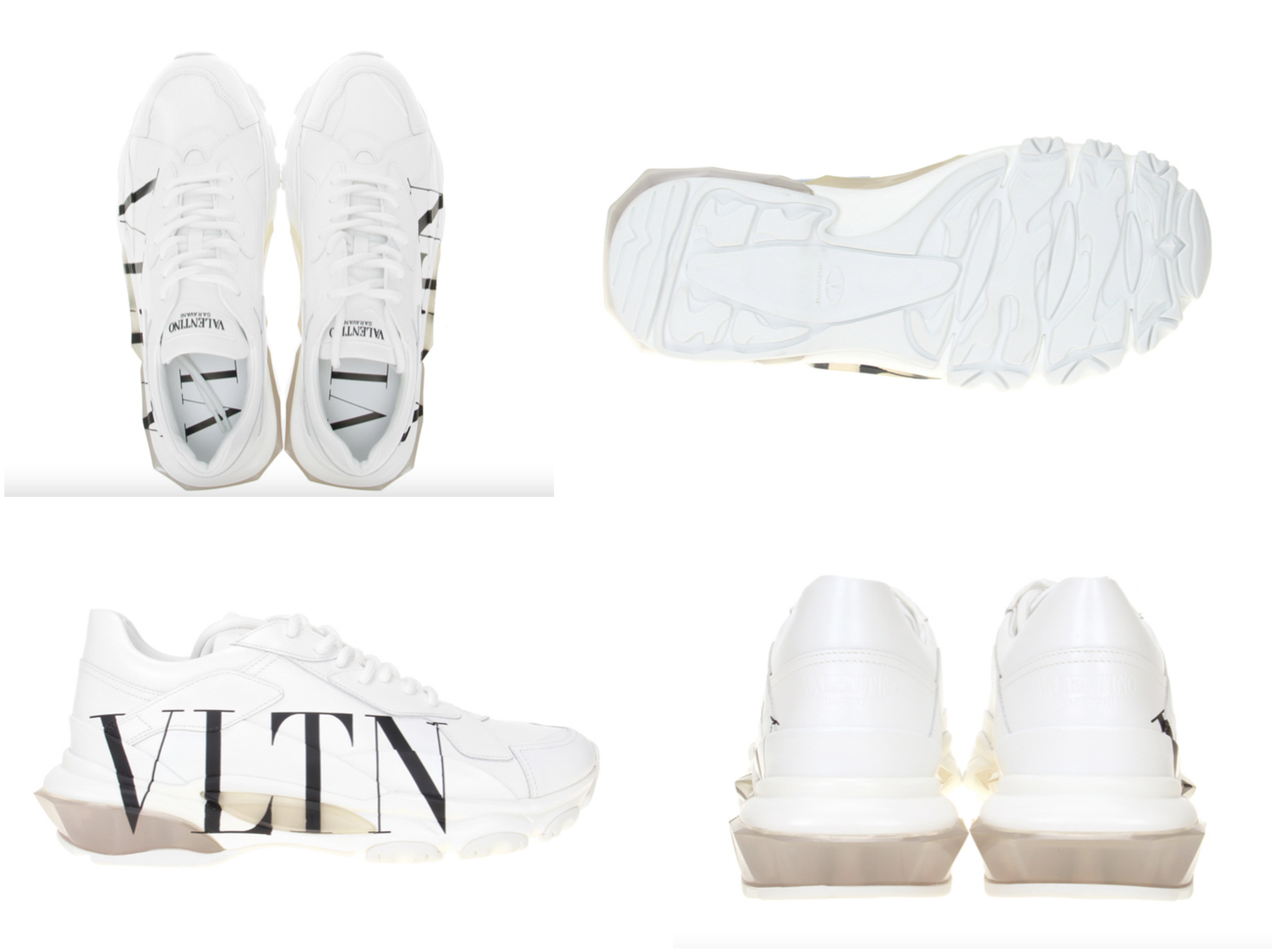 발렌티노 바운스 스니커즈 - 전면 후면 옆면 바닥 사진