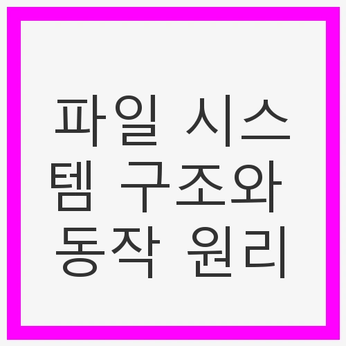파일 시스템의 기본 구조