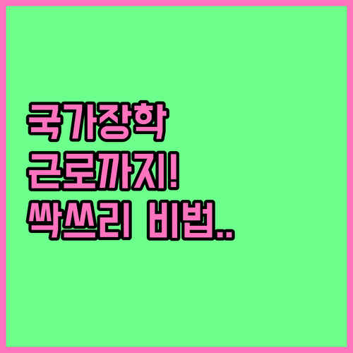 국가근로장학금까지 함께 국가장학금 중..