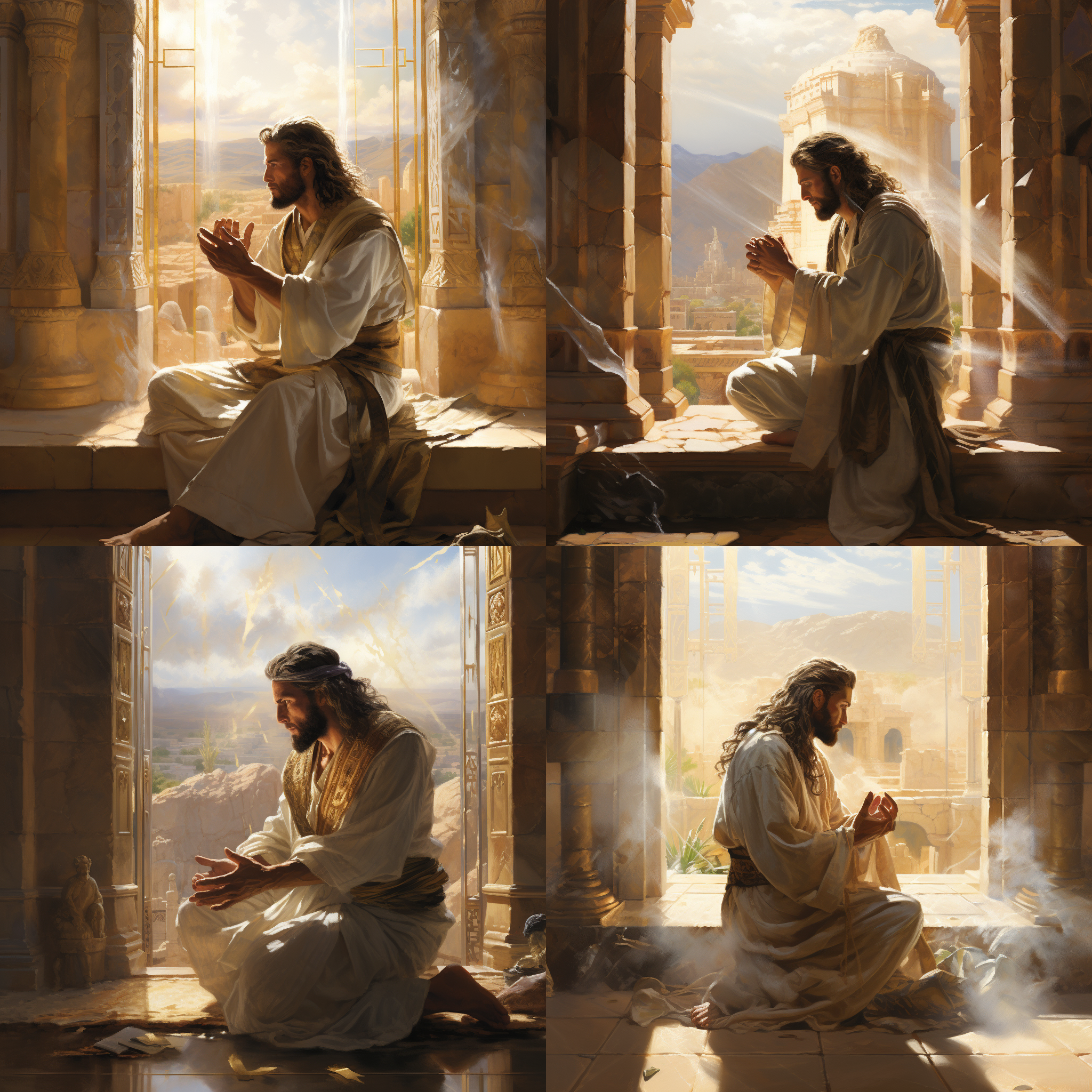 주님, Lord, 솔로몬이 성전을 건축한 후 용서를 구하는 기도 by Midjourney