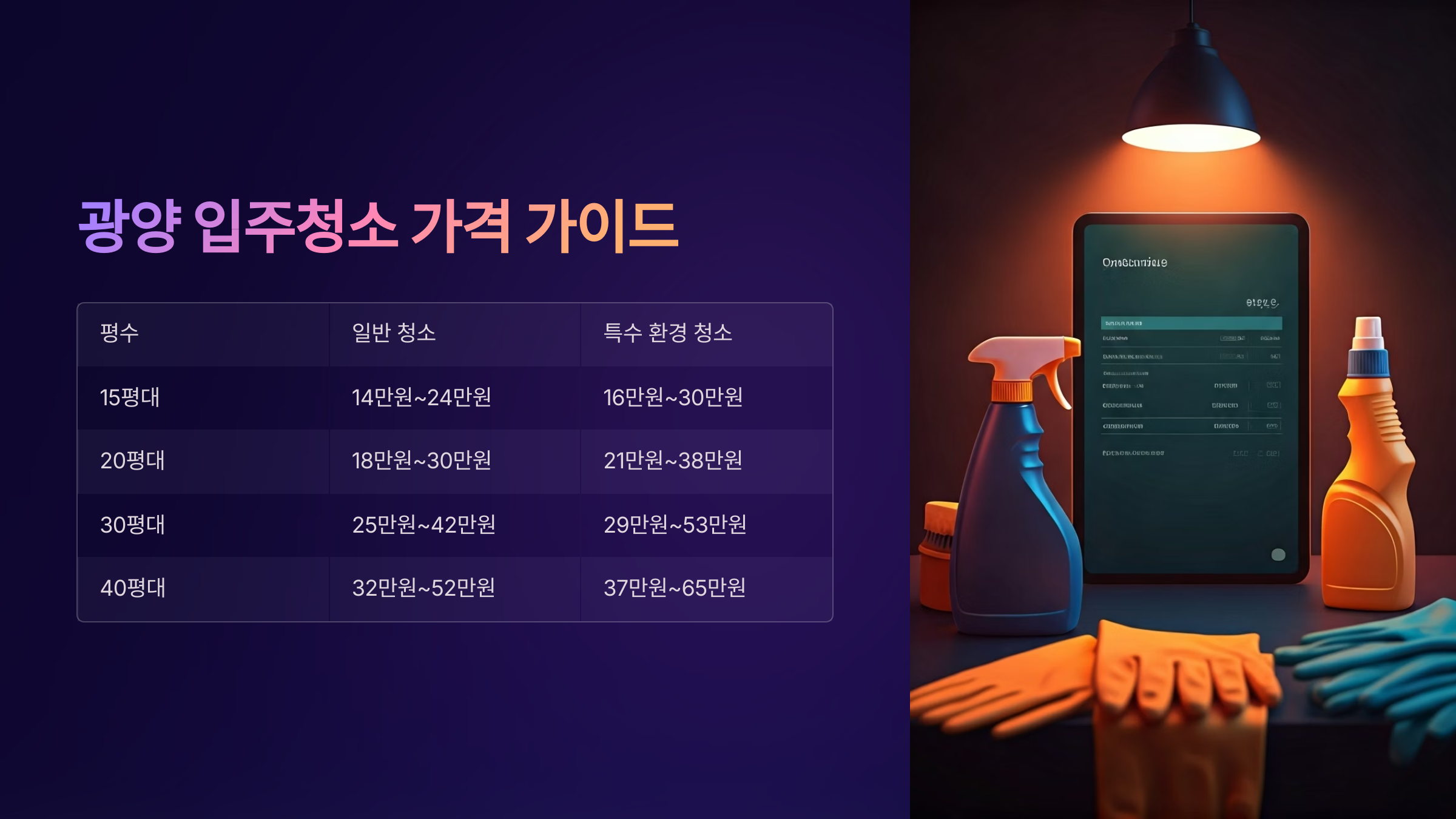 광양 입주청소 비용 가이드