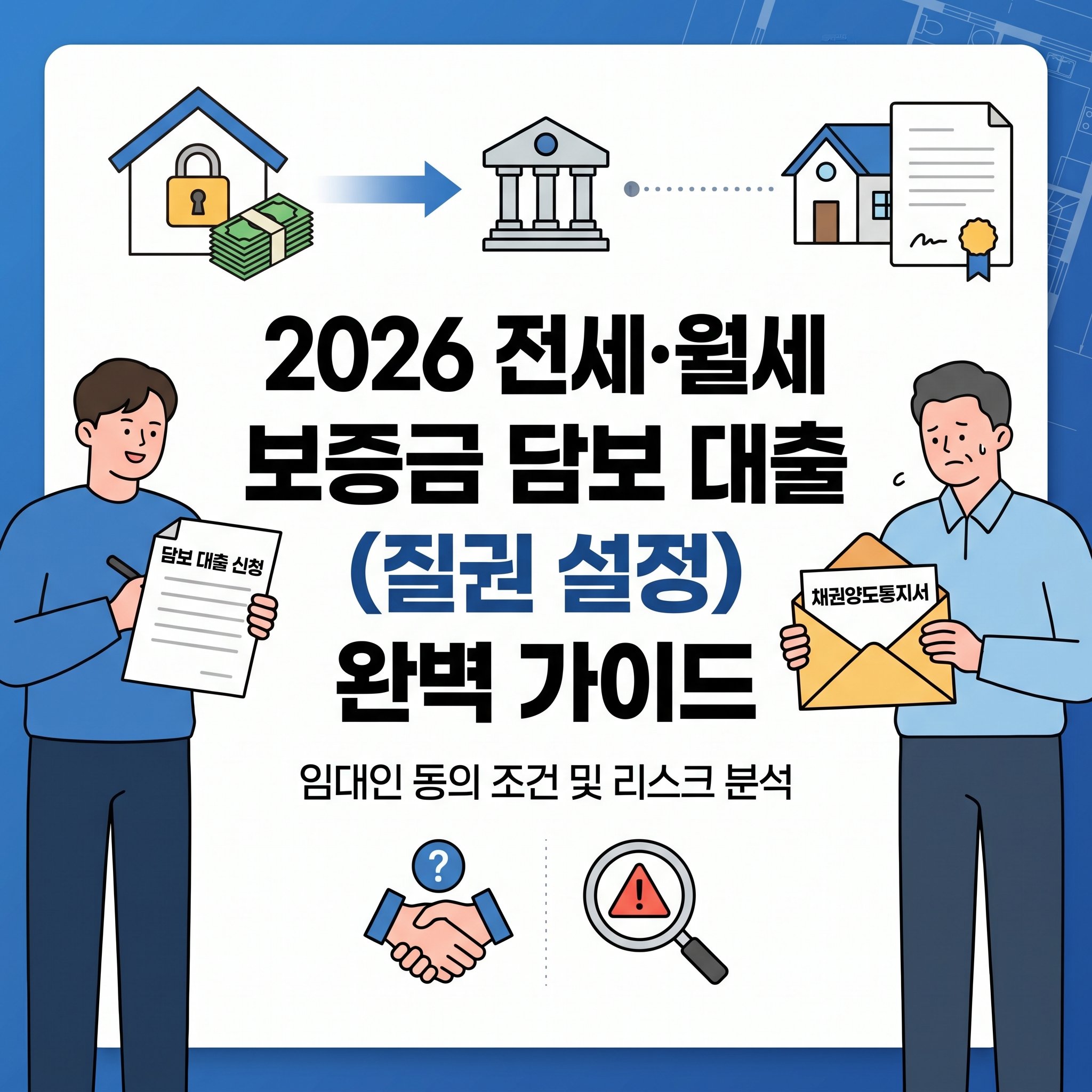 생활비나 사업자금이 부족한 세입자가 집주인 동의 허들을 넘어 채권양도통지 방식으로 한도를 조달하는 전월세 보증금 담보대출 자격 조건 및 질권설정 가이드