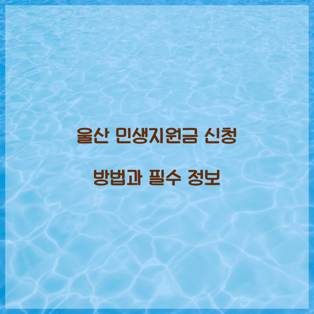 울산 민생지원금 신청