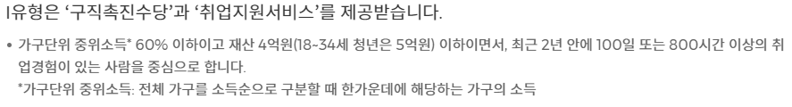 국민취업지원제도 1유형 신청 조건, 지원 대상