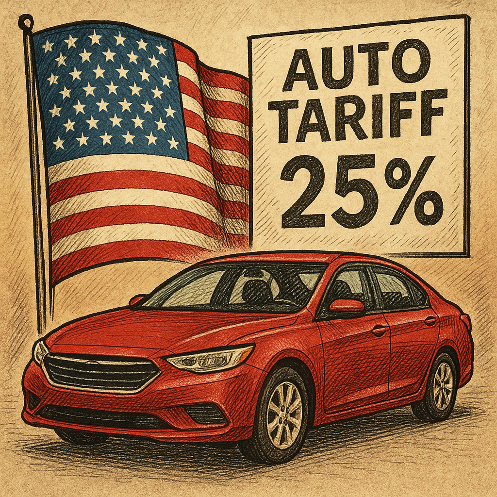 "트럼프 車관세 발표 (25% 인상, 산업 타격)