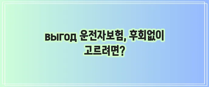 다이렉트 운전자보험 꼼꼼하게 확인해야 합니다