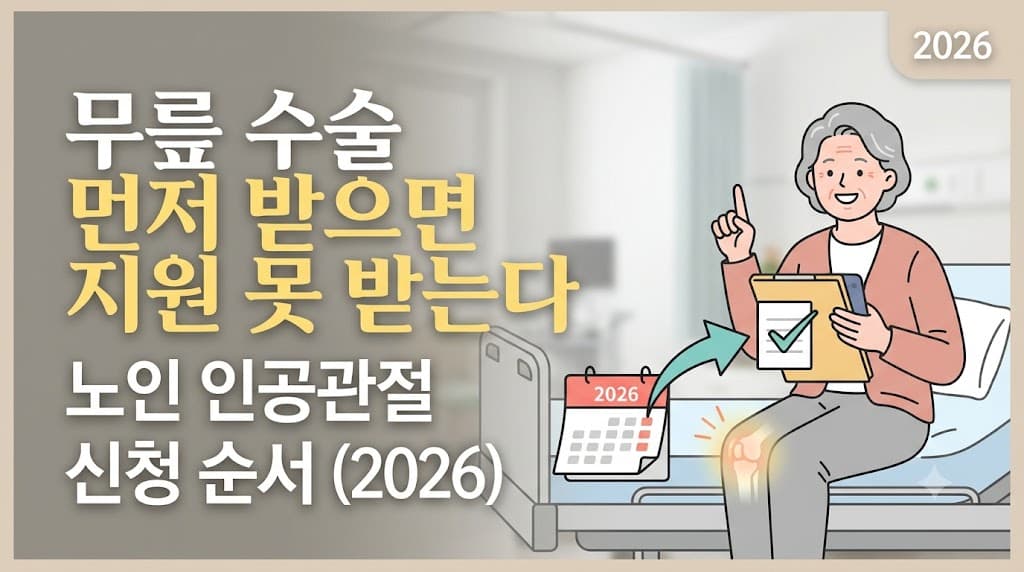 무릎인공관절 수술비 지원 신청 순서 수술 전 보건소 신청 2026