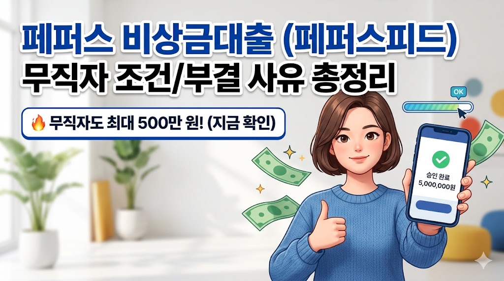 페퍼저축은행 페퍼스피드 대출 무직자 비상금대출 한도 및 부결 조건 확인
