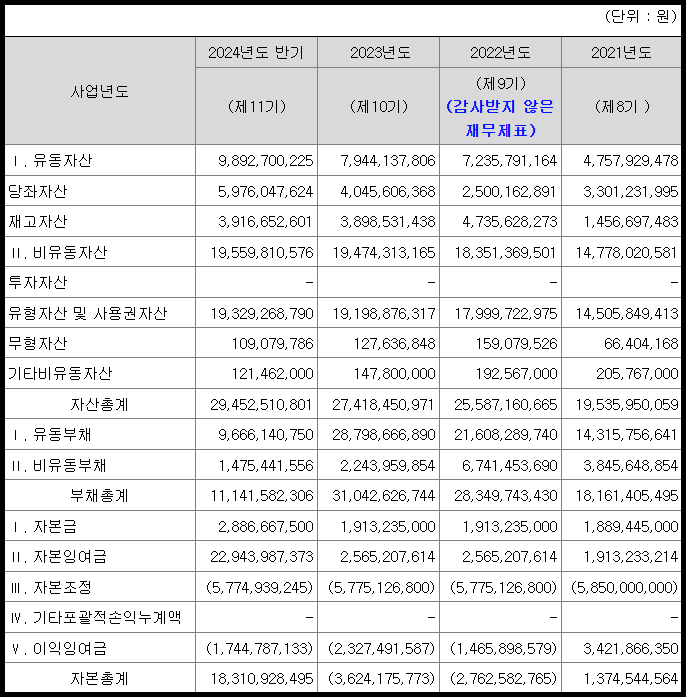 에스켐 요약재무제표