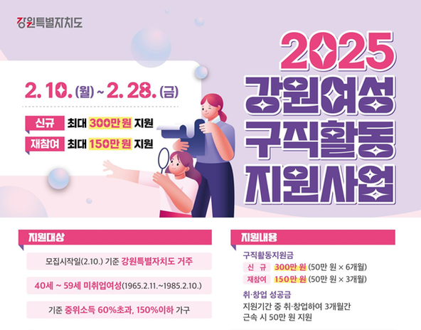 구직활동 지원사업 안내 그림