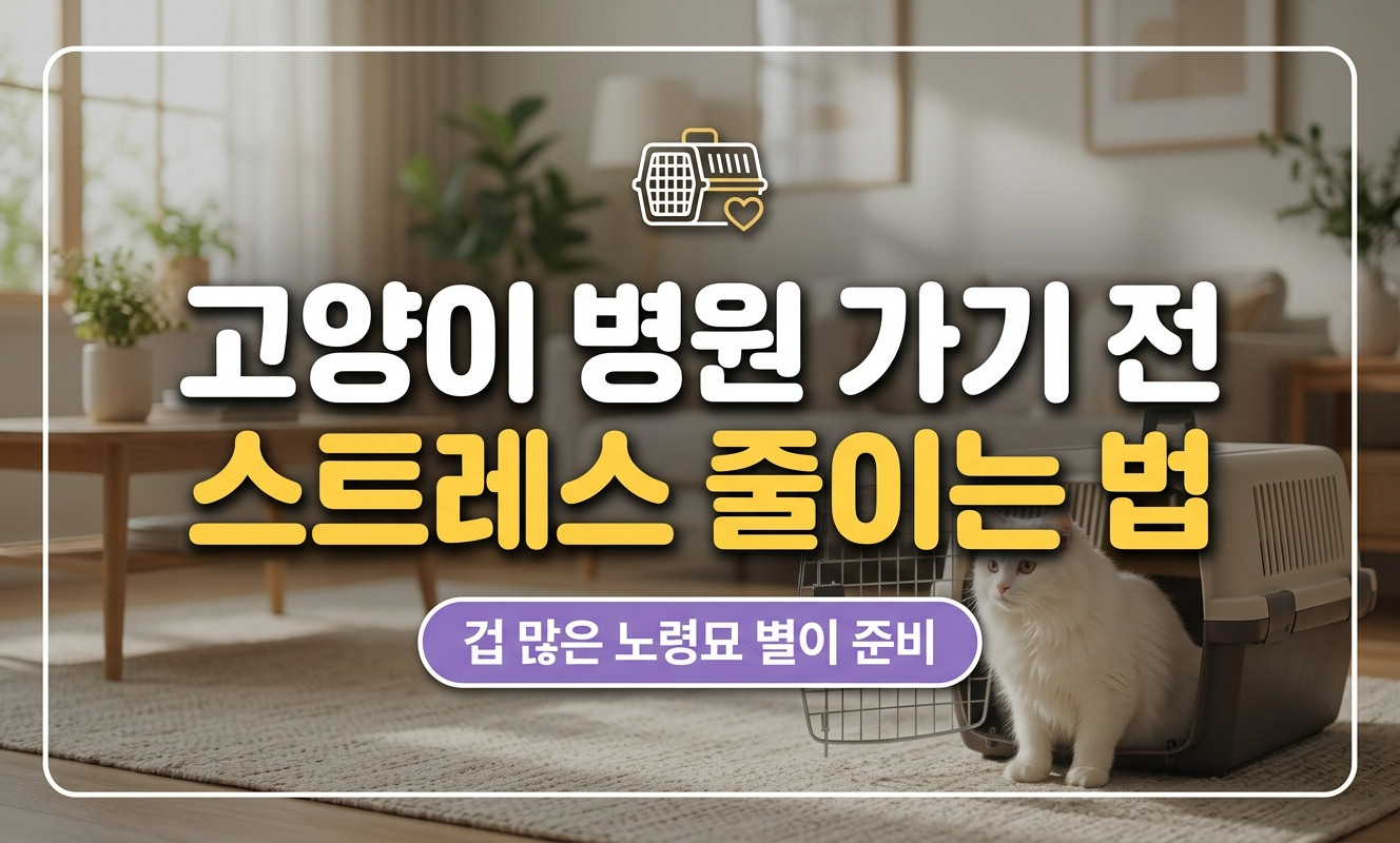이동장을 앞에 두고 경계하는 별이