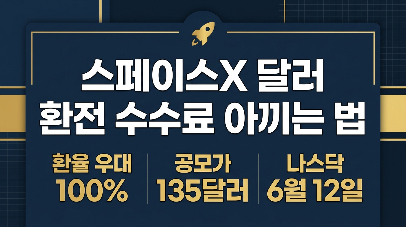 스페이스X SPCX 달러 환전 수수료 절약 인포그래픽 2026년