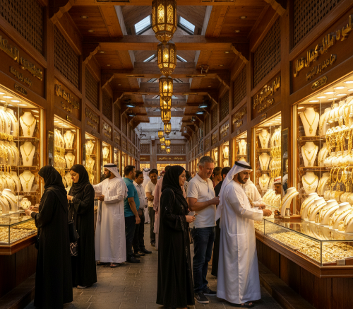 두바이 금시장에서 쇼핑하는 현지 모습