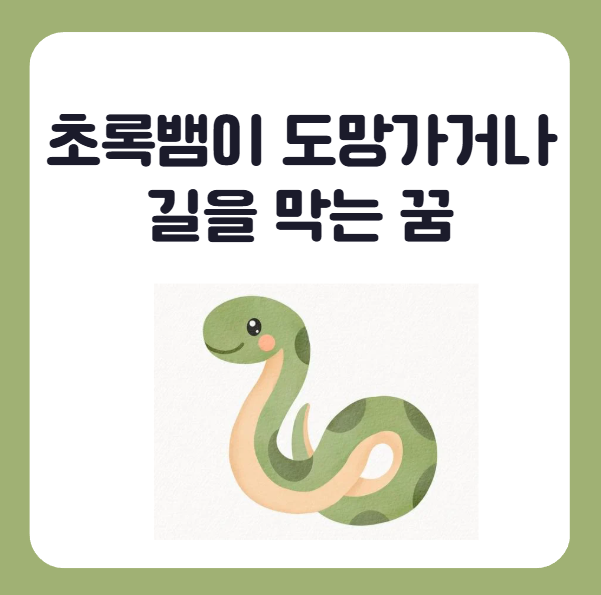 초록뱀이 도망가거나 길을 막는 꿈