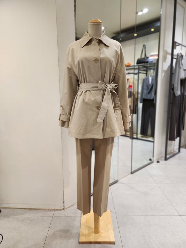 리스트 코튼 싱글 하프 트렌치코트 BR TWWBYN72030