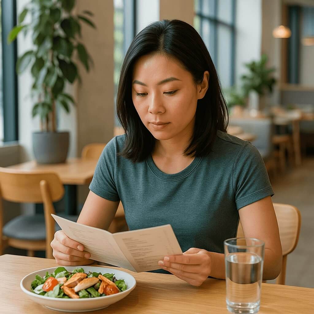 Choosing a menu for eating out when you're on a diet
