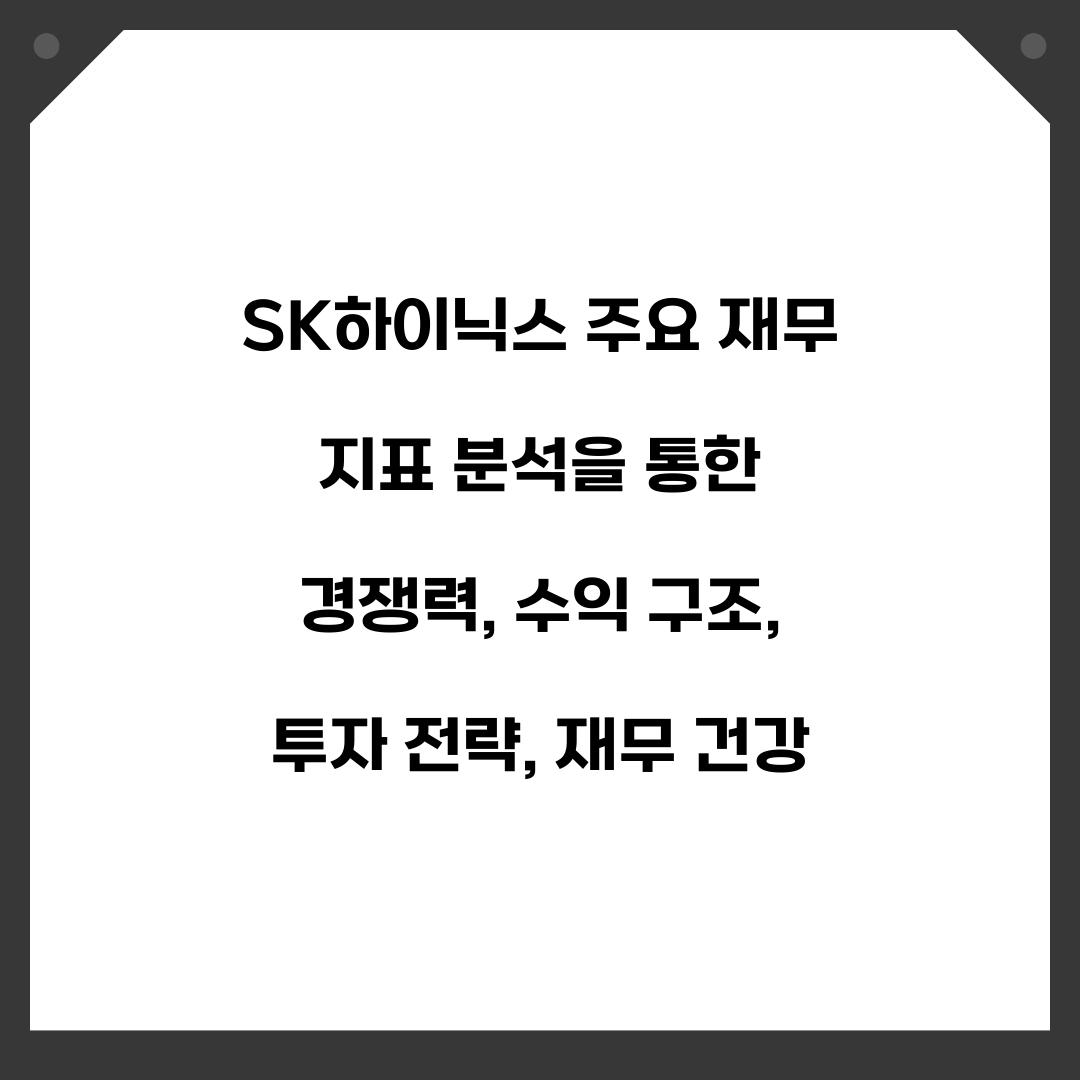 SK하이닉스 주요 재무 지표 분석을 통한 경쟁력
