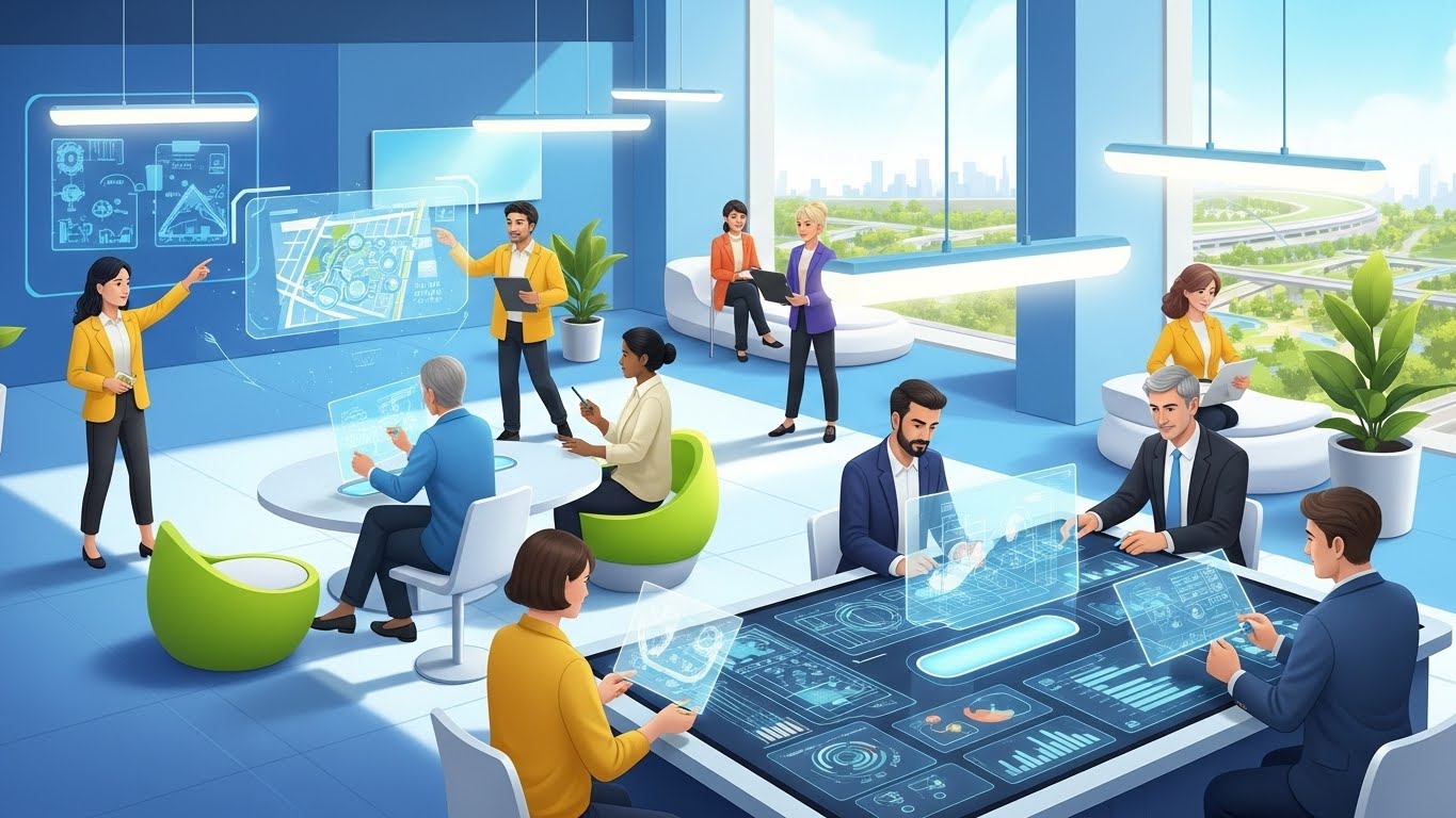 2026년을 향해 나아가는 활기찬 사람들의 모습