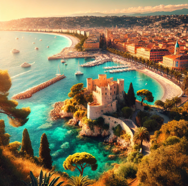 니스 푸른 바다 해변 여행 사진