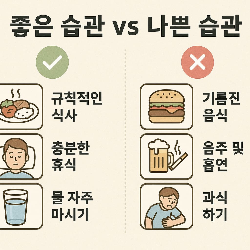 &lsquo;좋은 습관 vs 나쁜 습관&rsquo; 인포그래픽 스타일