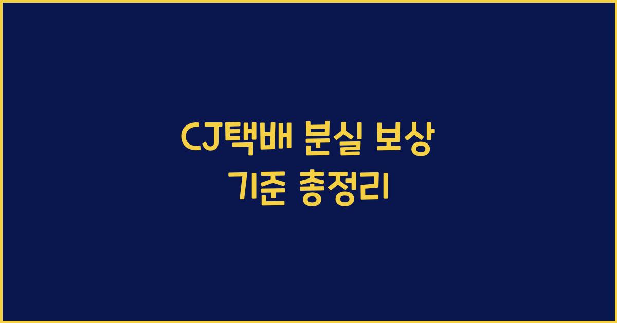 CJ택배 분실 보상 기준
