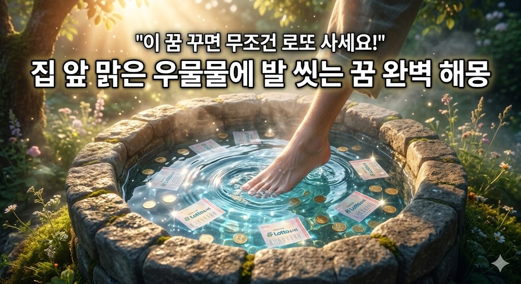 집 앞 맑은 우물물에 발 씻는 꿈 이미지