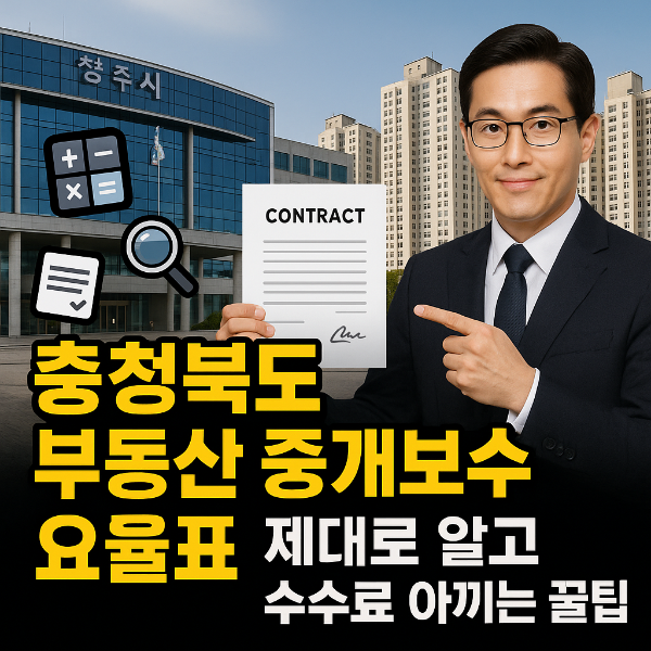 충청북도 부동산 중개보수 요율표 썸네일 이미지입니다.