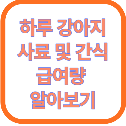 하루 강아지 사료 및 간식 급여량 알아보기
