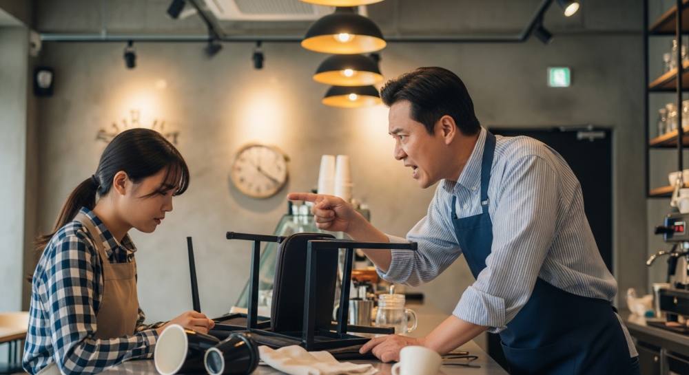 까페에서 갑질하는 사장 사진