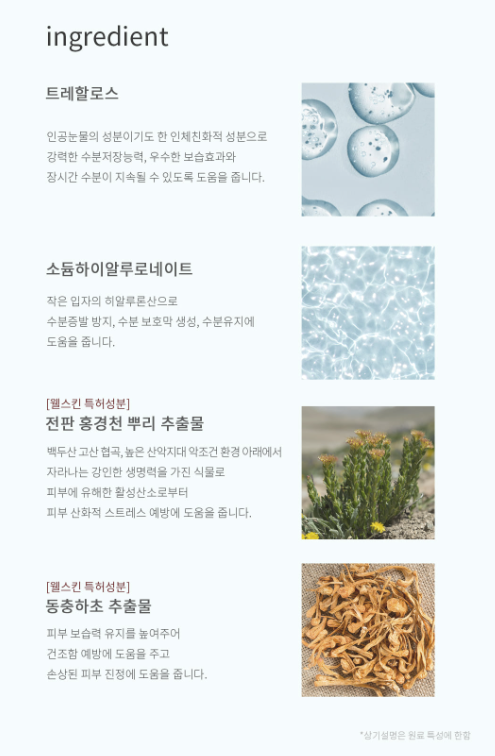 웰스킨 수분크림 성분